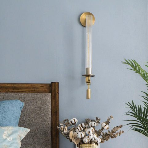 Fontanelle Wall Sconce with Ribbed Glass Cylinders