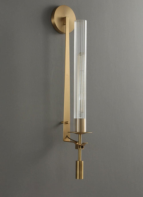 Fontanelle Wall Sconce with Ribbed Glass Cylinders