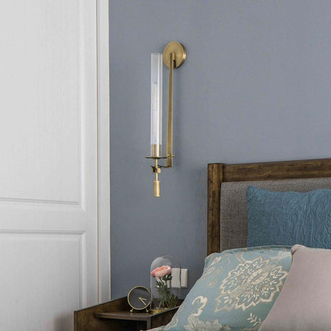 Fontanelle Wall Sconce with Ribbed Glass Cylinders