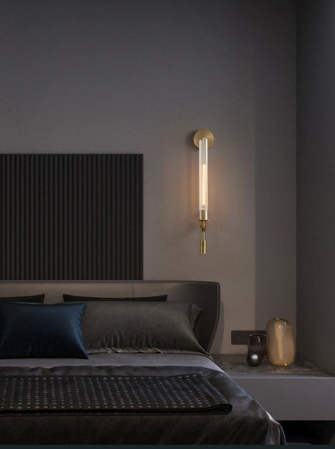 Fontanelle Wall Sconce with Ribbed Glass Cylinders