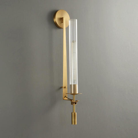 Fontanelle Wall Sconce with Ribbed Glass Cylinders