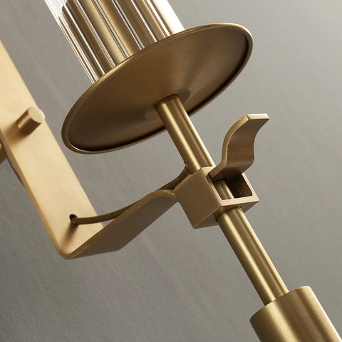 Fontanelle Wall Sconce with Ribbed Glass Cylinders