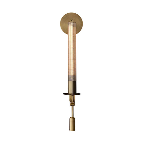 Fontanelle Wall Sconce with Ribbed Glass Cylinders