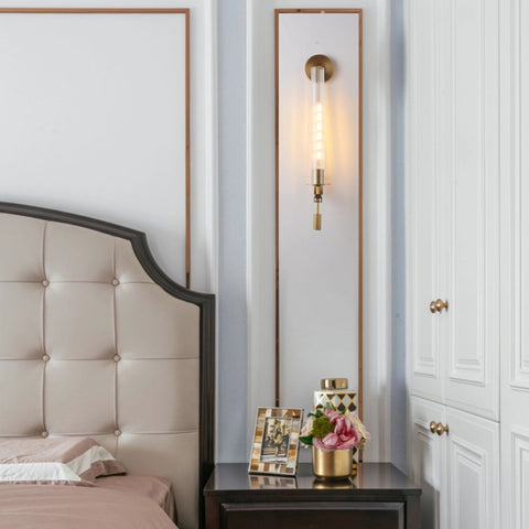 Fontanelle Wall Sconce with Ribbed Glass Cylinders