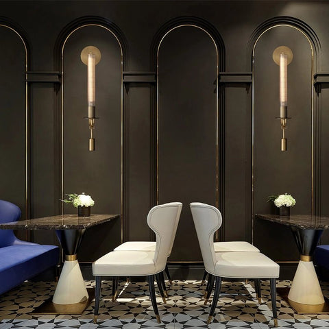 Fontanelle Wall Sconce with Ribbed Glass Cylinders