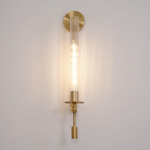 Fontanelle Wall Sconce with Ribbed Glass Cylinders