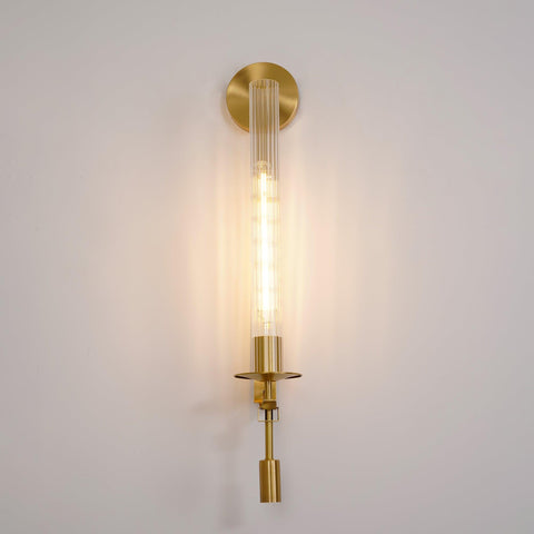 Fontanelle Wall Sconce with Ribbed Glass Cylinders