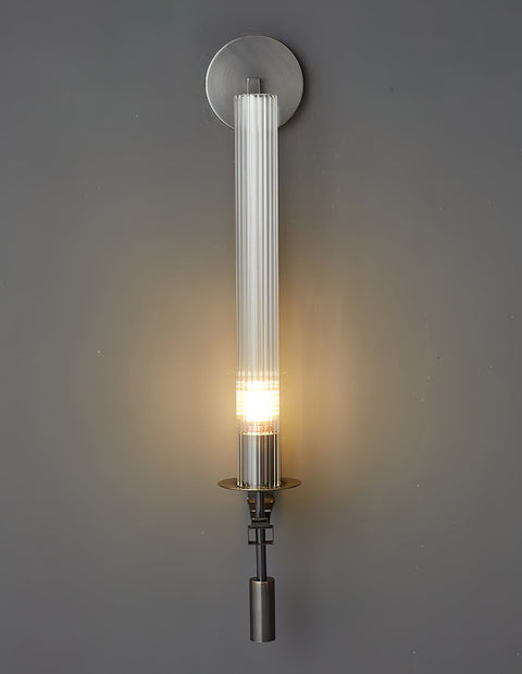 Fontanelle Wall Sconce with Ribbed Glass Cylinders