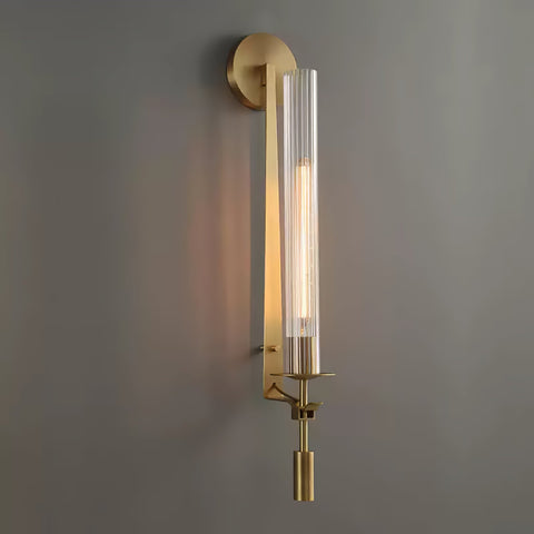 Fontanelle Wall Sconce with Ribbed Glass Cylinders