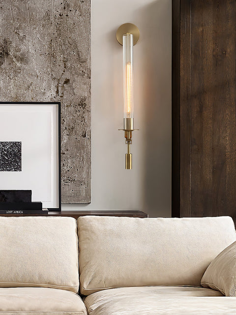 Fontanelle Wall Sconce with Ribbed Glass Cylinders