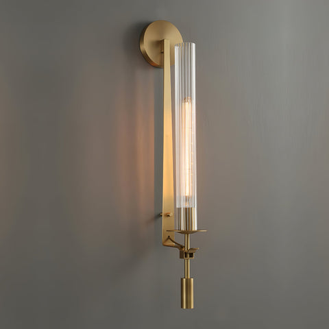 Fontanelle Wall Sconce with Ribbed Glass Cylinders