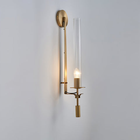 Fontanelle Wall Sconce with Ribbed Glass Cylinders