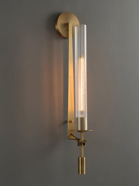 Fontanelle Wall Sconce with Ribbed Glass Cylinders