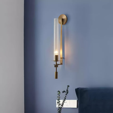 Fontanelle Wall Sconce with Ribbed Glass Cylinders