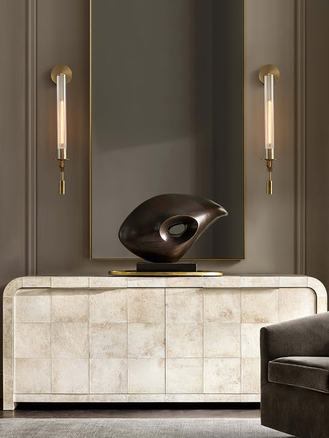 Fontanelle Wall Sconce with Ribbed Glass Cylinders