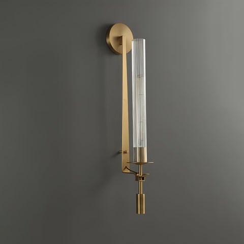 Fontanelle Wall Sconce with Ribbed Glass Cylinders