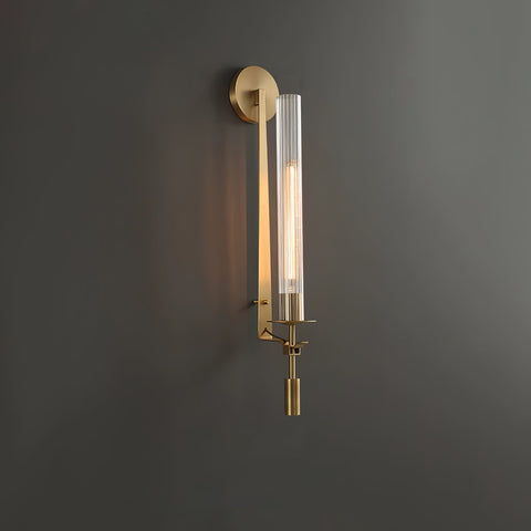 Fontanelle Wall Sconce with Ribbed Glass Cylinders