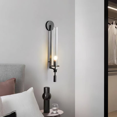 Fontanelle Wall Sconce with Ribbed Glass Cylinders