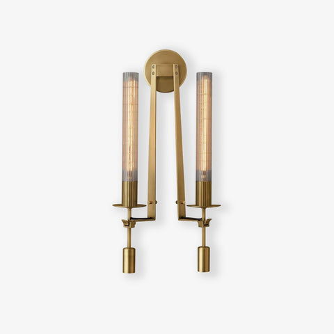 Fontanelle Wall Sconce with Ribbed Glass Cylinders