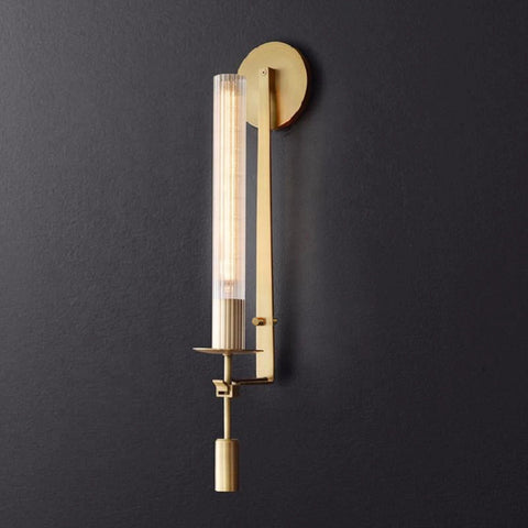 Fontanelle Wall Sconce with Ribbed Glass Cylinders