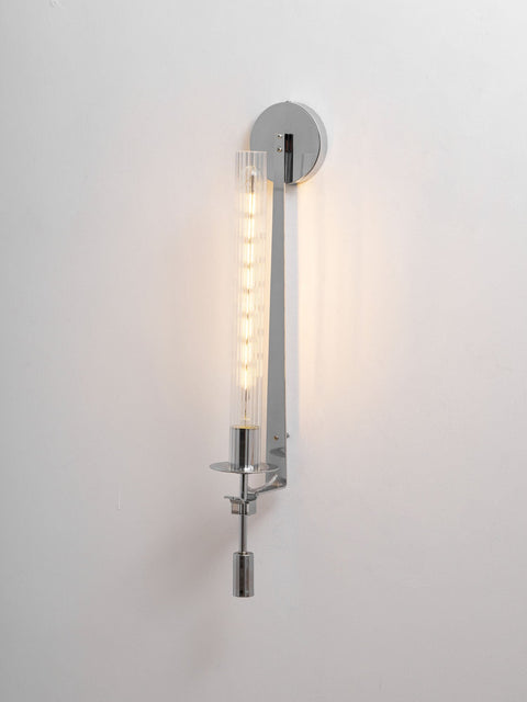 Fontanelle Wall Sconce with Ribbed Glass Cylinders