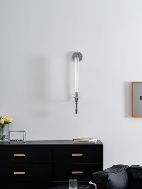 Fontanelle Wall Sconce with Ribbed Glass Cylinders