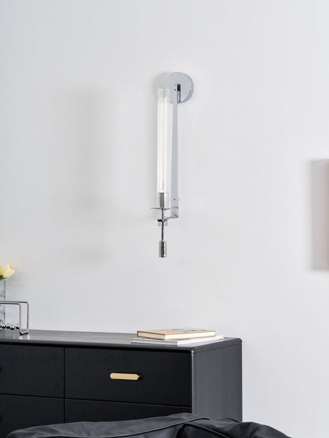 Fontanelle Wall Sconce with Ribbed Glass Cylinders