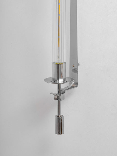Fontanelle Wall Sconce with Ribbed Glass Cylinders