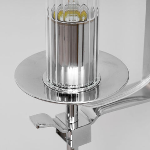 Fontanelle Wall Sconce with Ribbed Glass Cylinders