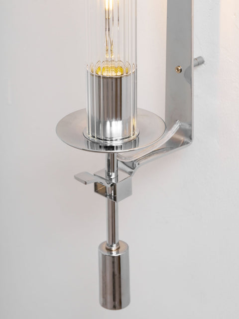 Fontanelle Wall Sconce with Ribbed Glass Cylinders