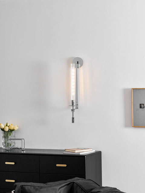 Fontanelle Wall Sconce with Ribbed Glass Cylinders
