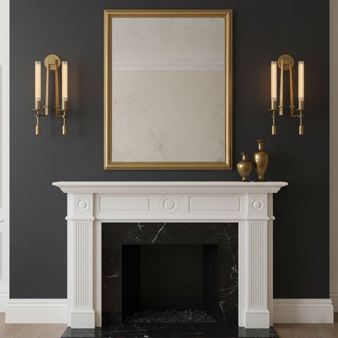 Fontanelle Wall Sconce with Ribbed Glass Cylinders