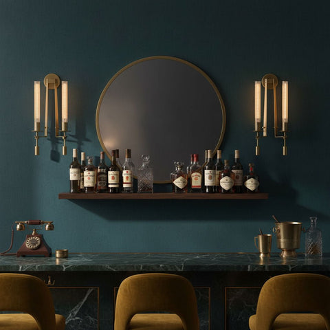 Fontanelle Wall Sconce with Ribbed Glass Cylinders