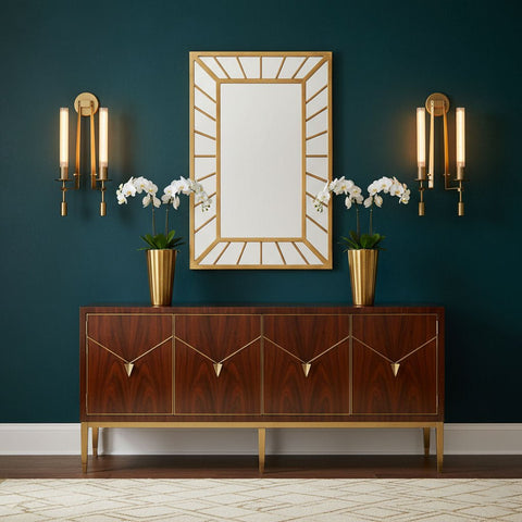 Fontanelle Wall Sconce with Ribbed Glass Cylinders