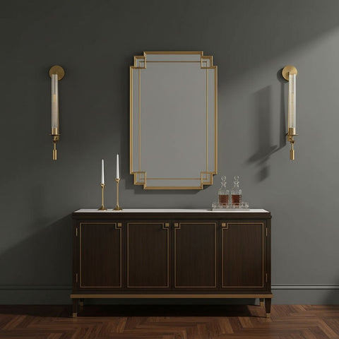 Fontanelle Wall Sconce with Ribbed Glass Cylinders