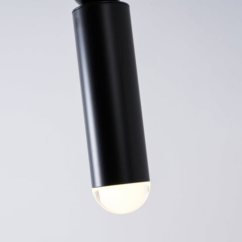 Pendant Light with Metal Cylinders and Decorative Sphere Detail