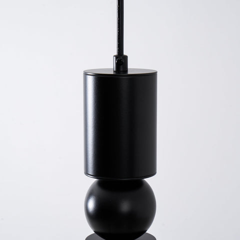 Pendant Light with Metal Cylinders and Decorative Sphere Detail