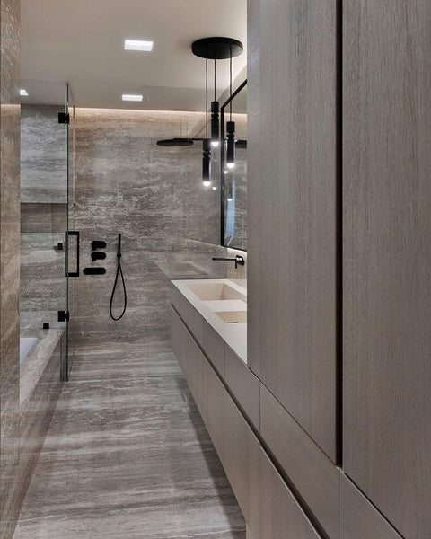 Pendant Light with Metal Cylinders and Decorative Sphere Detail