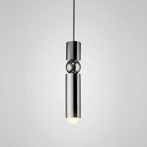 Pendant Light with Metal Cylinders and Decorative Sphere Detail