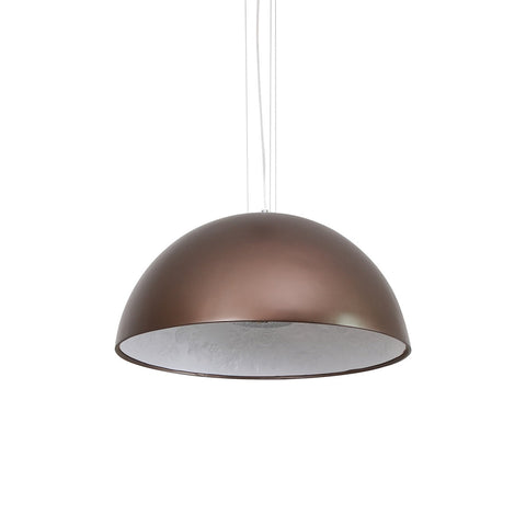 Pendant Light with Dome Shade and Sculpted Floral Interior