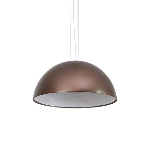 Pendant Light with Dome Shade and Sculpted Floral Interior