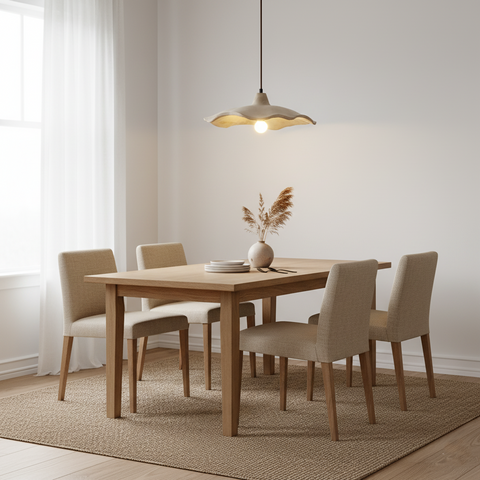 Pendant Light with Flower-Shaped Cement Shade