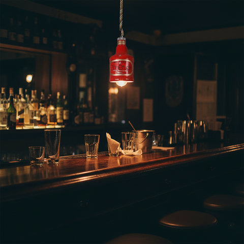 Bottle-Shaped Resin Pendant Light with Industrial Fixture
