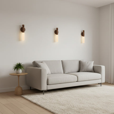 Motion-Activated Wooden Wall Lamp – Rechargeable LED Night Light