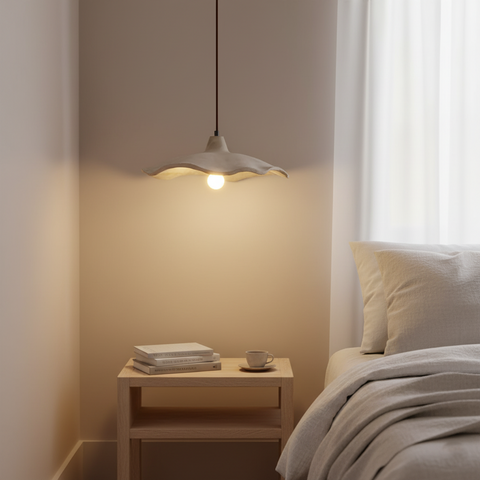Pendant Light with Flower-Shaped Cement Shade
