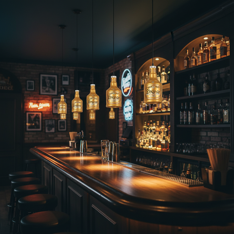 Bottle-Shaped Resin Pendant Light with Industrial Fixture