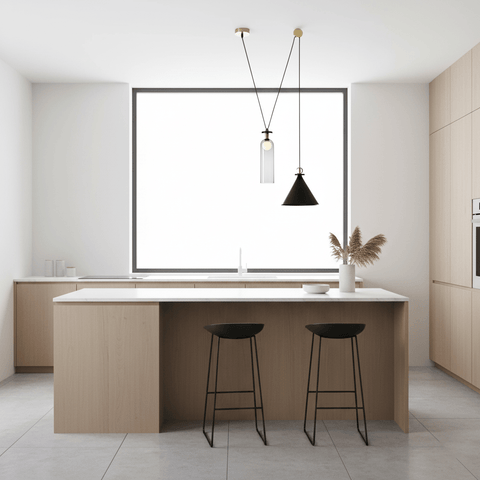 Geometric Multi-Pendant Chandelier with Adjustable Drops