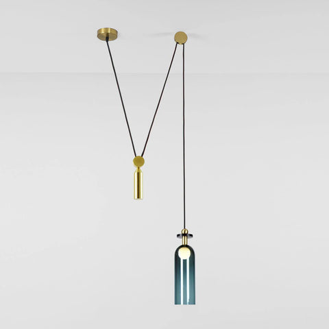 Geometric Multi-Pendant Chandelier with Adjustable Drops