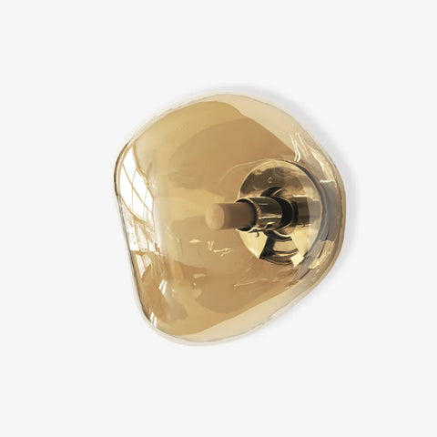 Glass Wall Sconce with Metal Frame and Sculptural Shade — product view