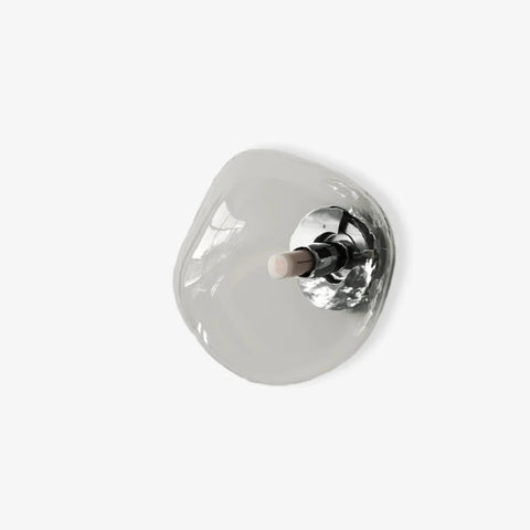 Glass Wall Sconce with Metal Frame and Sculptural Shade — product view